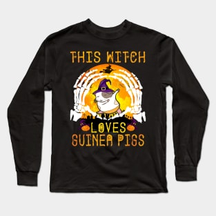 This Witch Loves Guinea Pigs Halloween (143) Long Sleeve T-Shirt